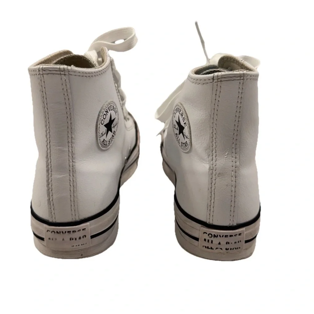 Converse Chuck Taylor All Star Lift‎ Leather High White Kid’s 6 Sneakers